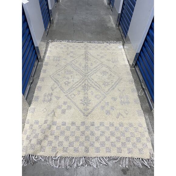 Urban Outfitters Space Dye Shag Rag Rug 5 x 7 Ft Tan - Picture 2 of 9